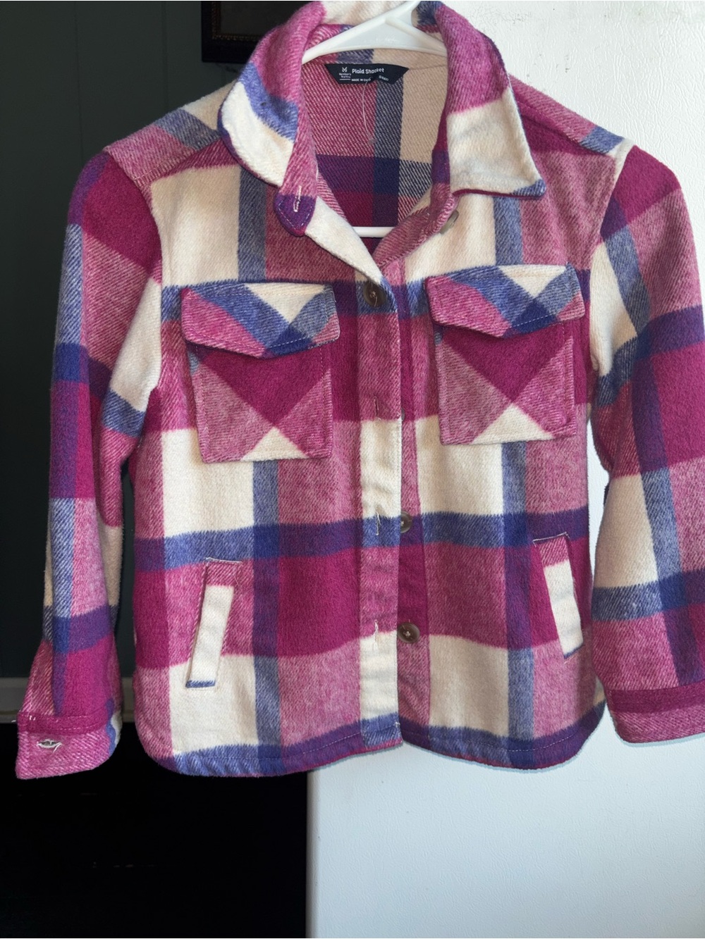 Girls plaid member’s mark shacket